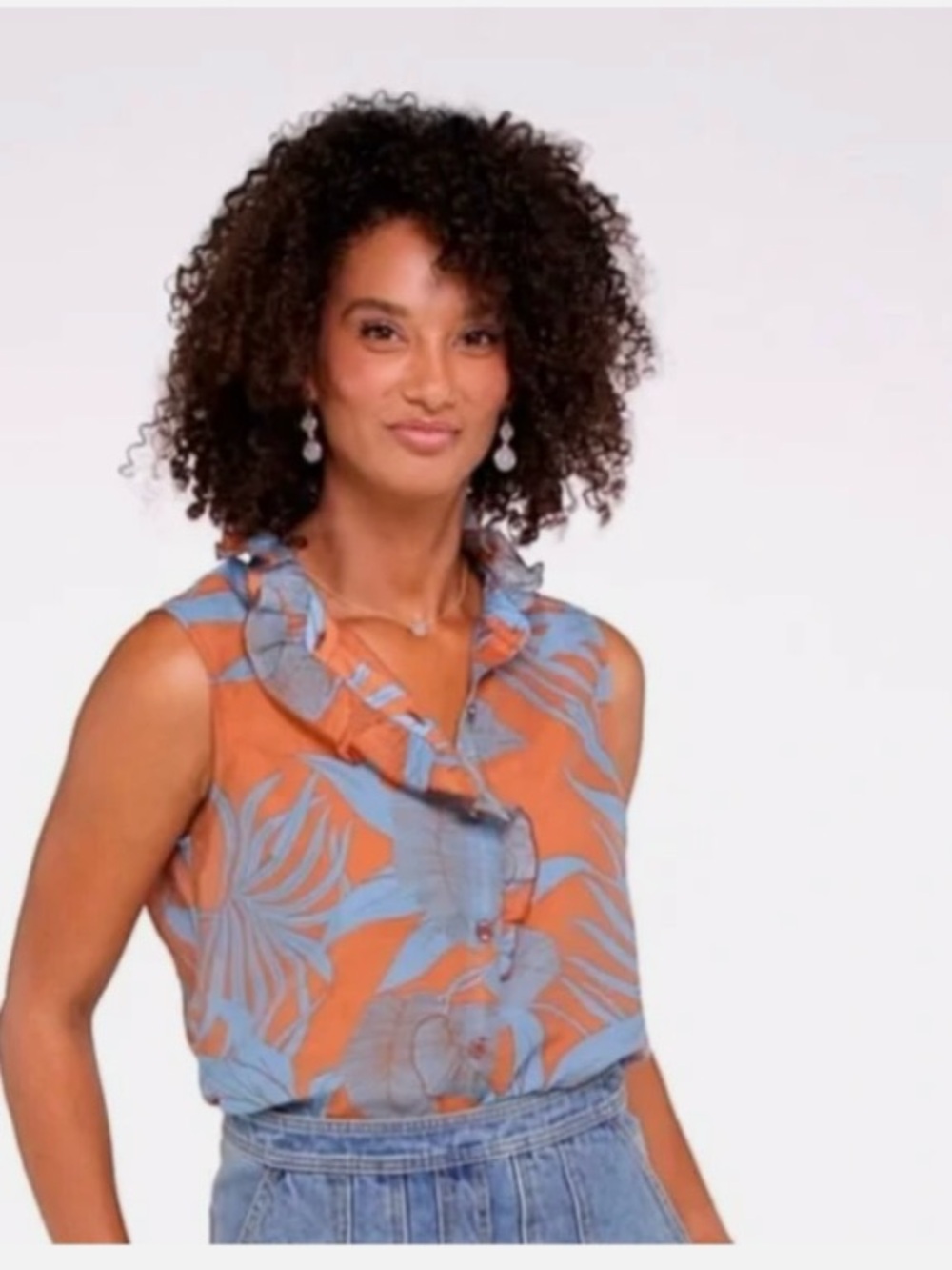CAbi  Tropical Print Blouse View 3